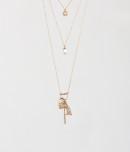 Aeropostale Heart Love Cluster Tiered Long-strand Necklace