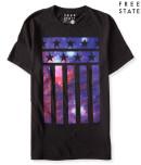 Aeropostale Free State Night Sky Stripes Graphic T