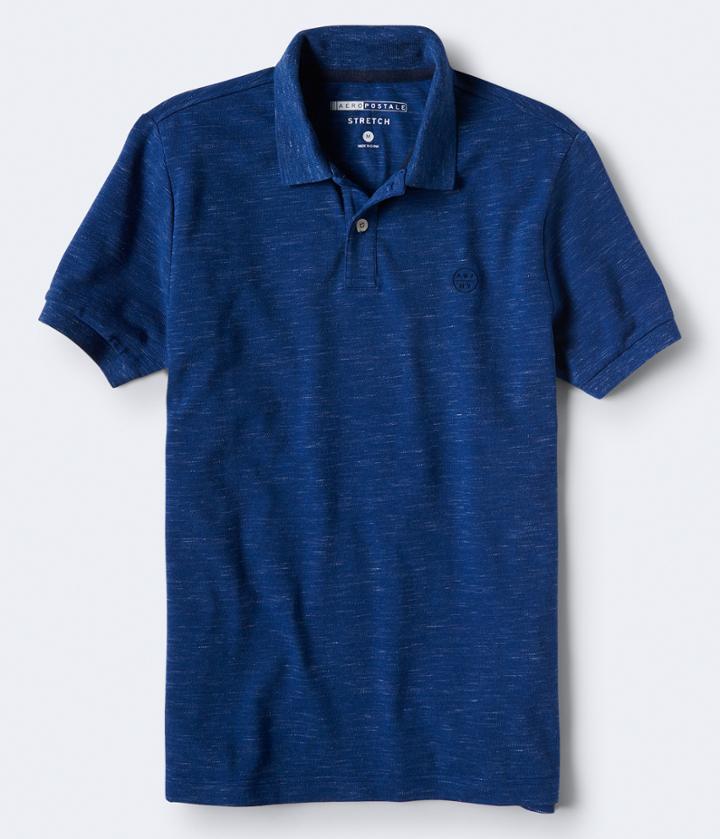 Aeropostale Aeropostale A87 Ny Streaky Stretch Pique Polo - Navy, Small