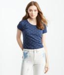 Aeropostale Seriously Soft Star Ringer Crop Baby Tee