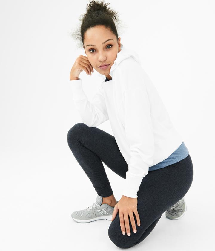 Aeropostale Aeropostale Lld Solid Ribbed Pullover Hoodie - Bleach, Xsmall