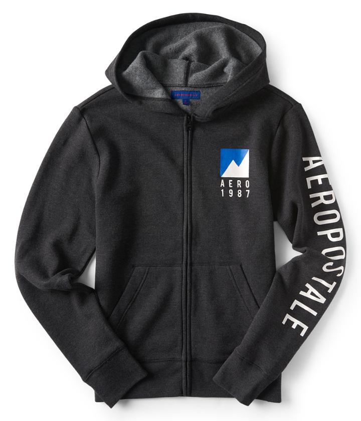Aeropostale Aeropostale Aero 1987 Mountain Full-zip Hoodie - Black, Xsmall