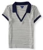 Aeropostale Aeropostale Striped Throwback Jersey Polo - Floral White, Small