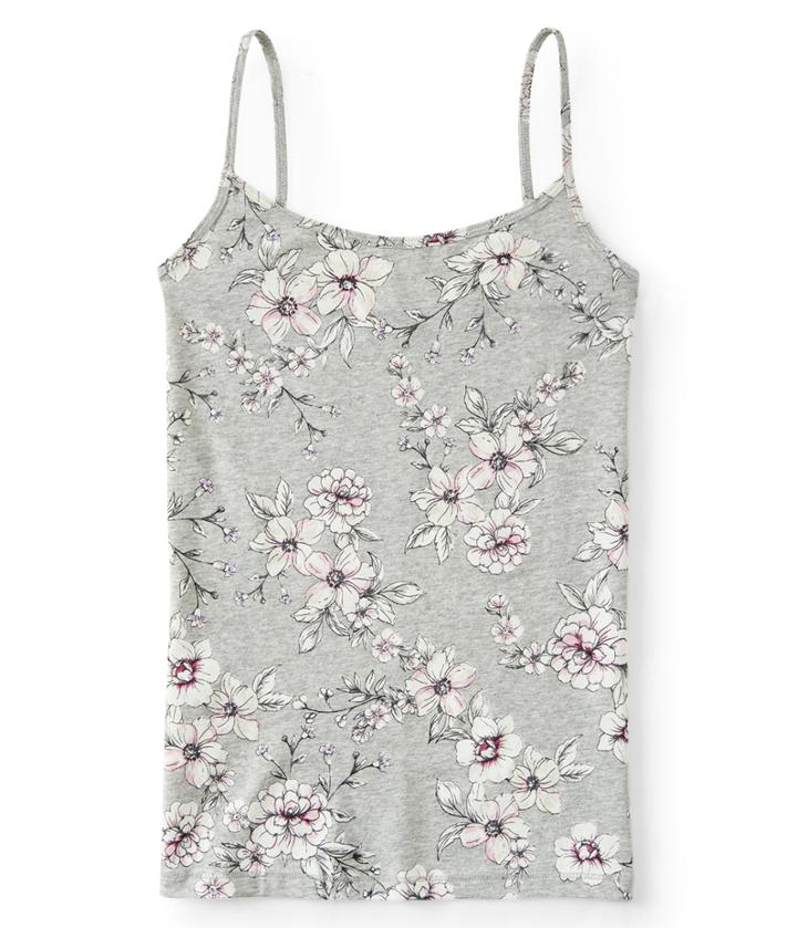 Aeropostale Aeropostale Flower Branch Basic Cami - Light Heather Grey, Xsmall