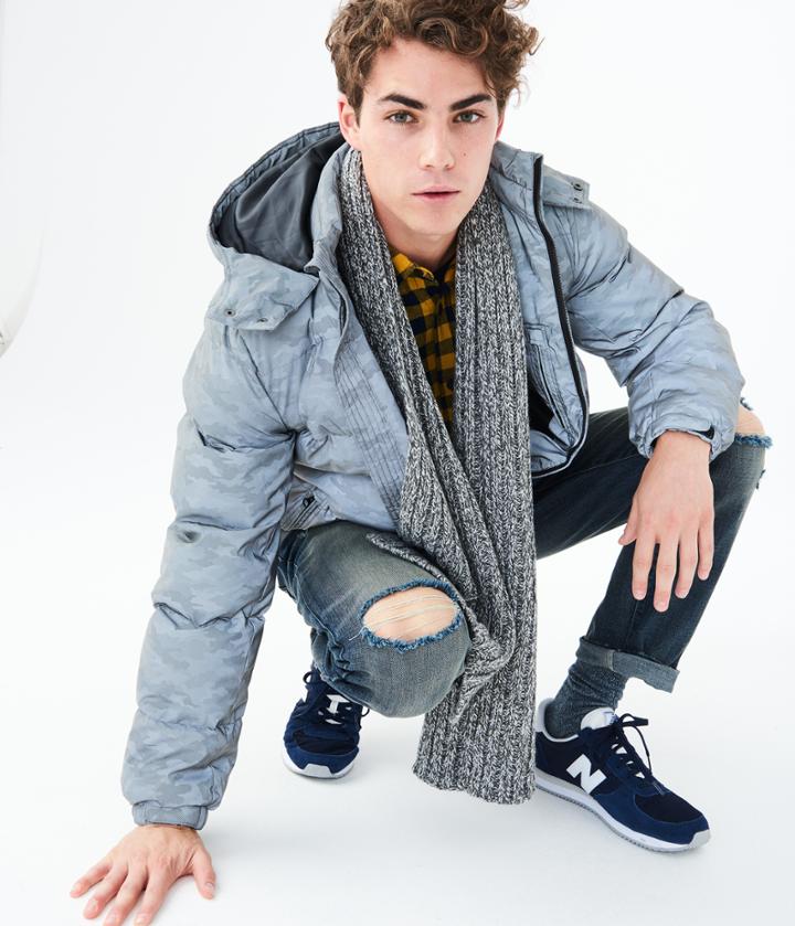 Aeropostale Aeropostale Camo Hooded Puffer Jacket - Black, Small