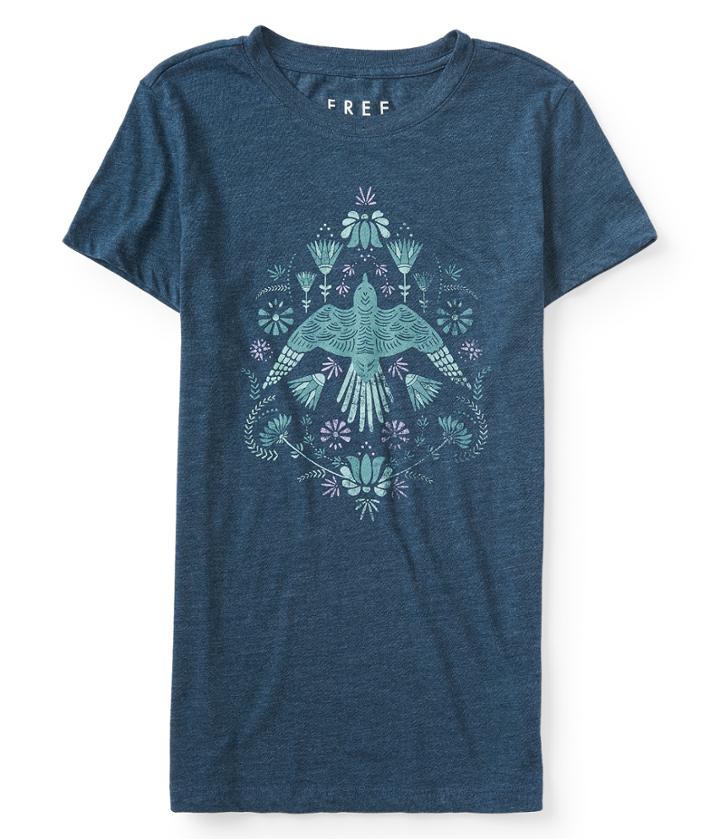 Aeropostale Aeropostale Free State Bird Graphic Tee - Navy Sky, Xsmall