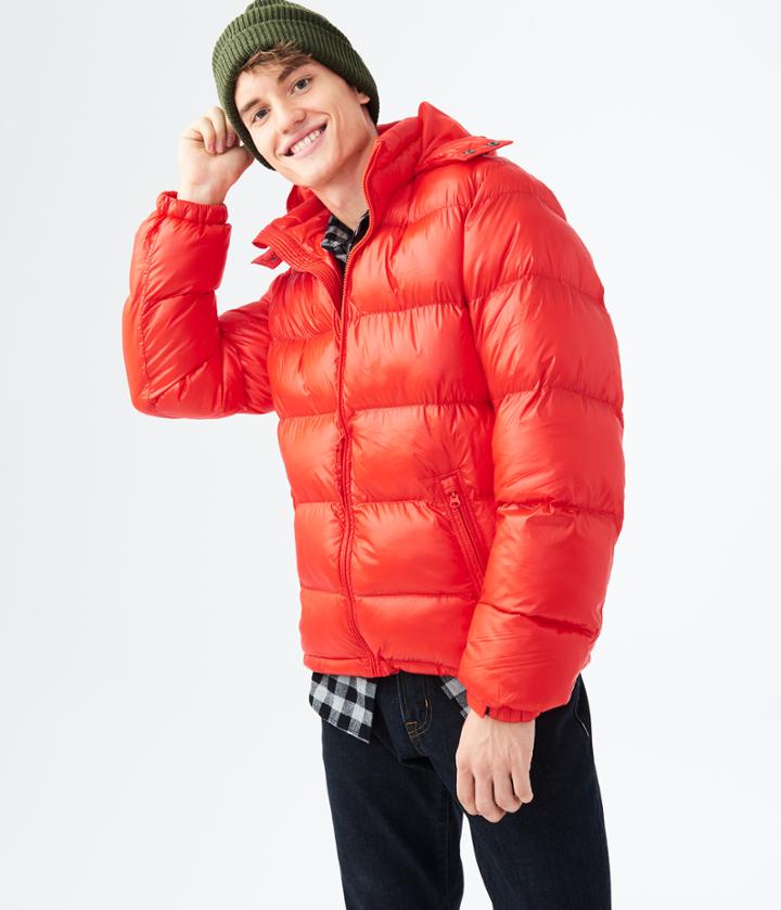 Aeropostale Aeropostale Solid Hooded Puffer Jacket - Port Glow, Xsmall