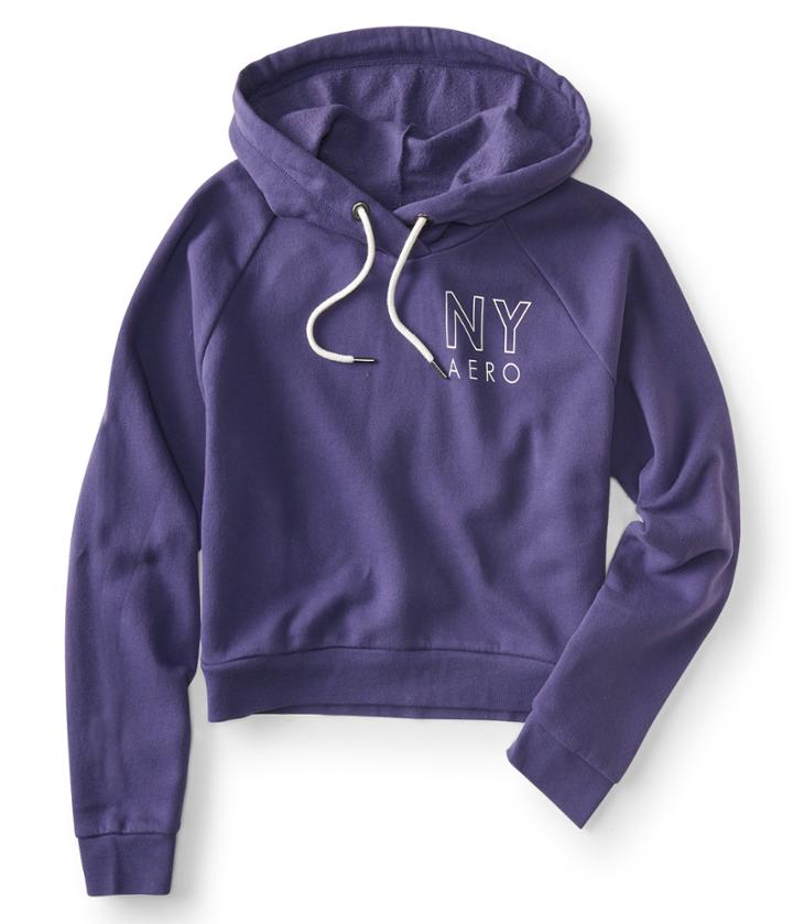 Aeropostale Aeropostale Ny Aero Crop Pullover Hoodie - Astral Aura, Xsmall