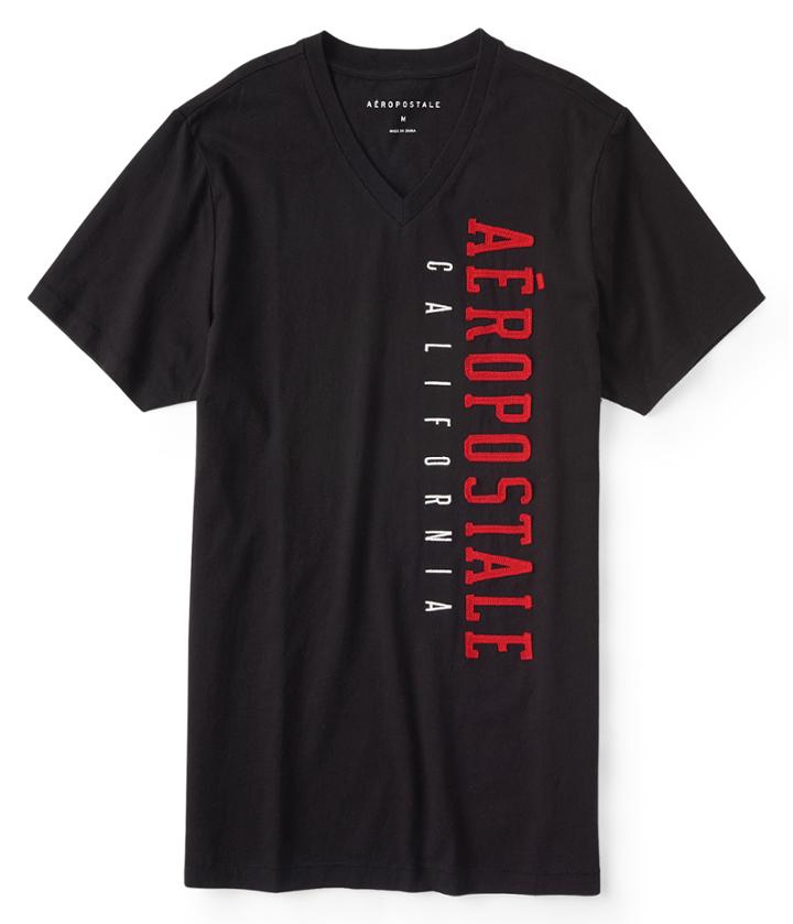 Aeropostale Aeropostale California V-neck Graphic Tee - Black, Xsmall