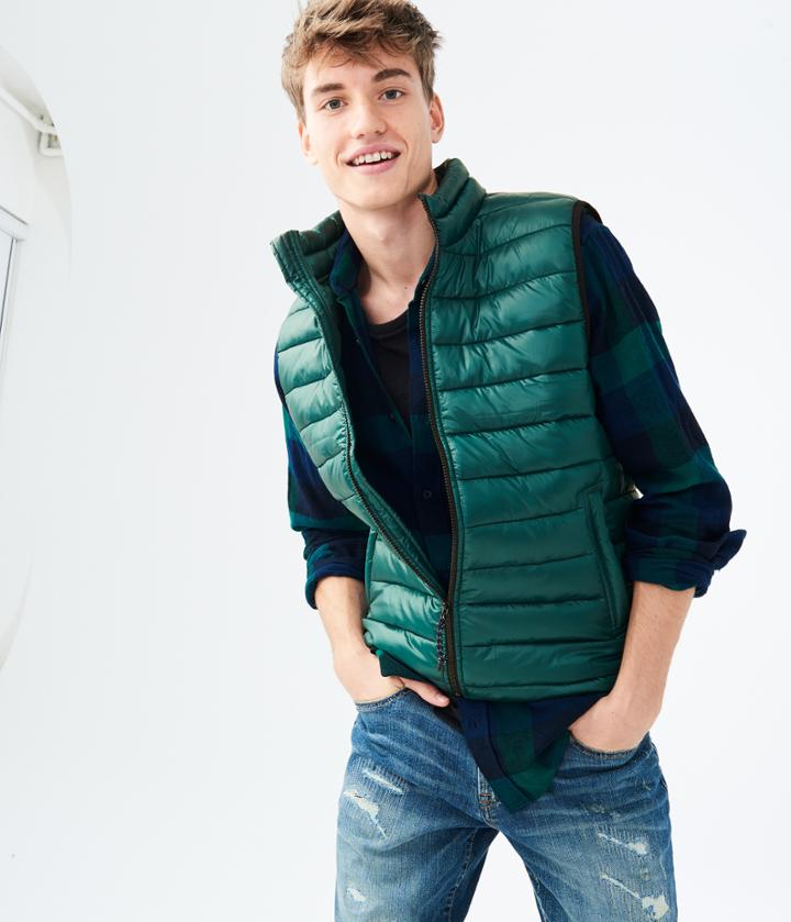 Aeropostale Aeropostale Solid Puffer Vest - Port Glow, Medium
