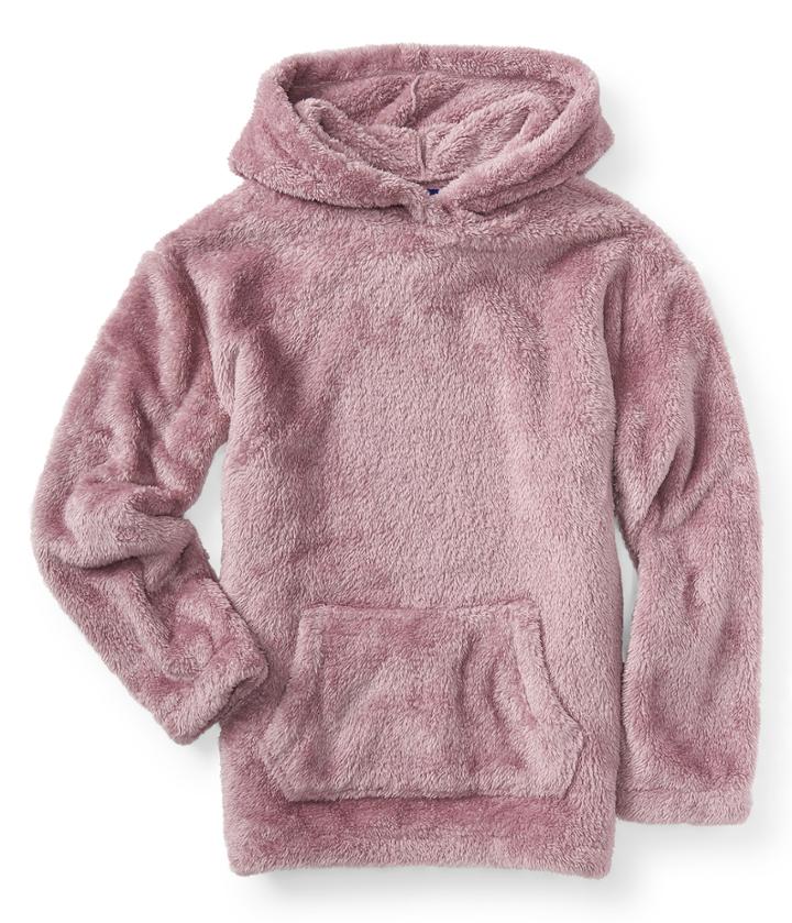 Aeropostale Aeropostale Fuzzy Fleece Pullover Hoodie - Mauve Lace, Xsmall