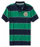 Aeropostale Ny Crest Rugby Stripe Jersey Polo