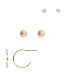 Aeropostale Rhinestone, Metallic & Hoop Earring 3-pack
