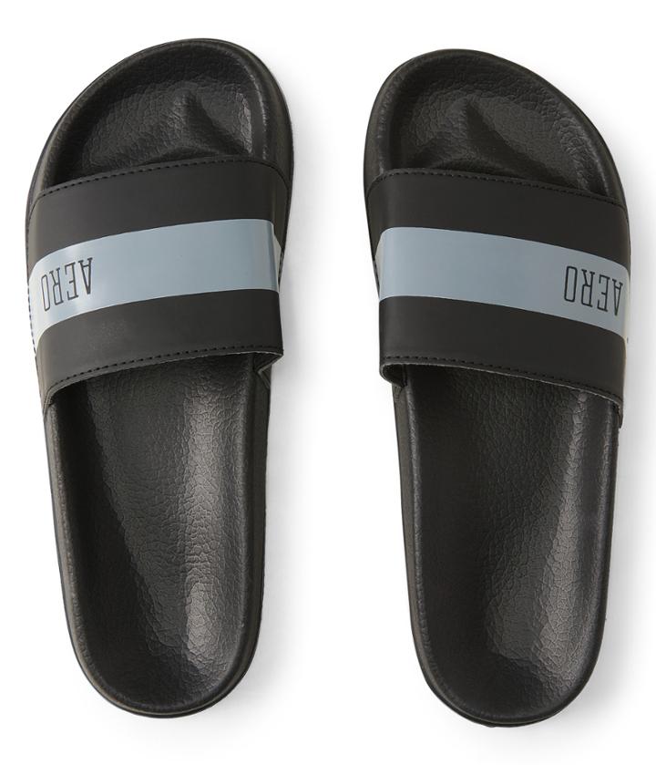 Aeropostale Aeropostale Aero Striped Slide Sandal - Black, Small
