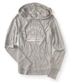 Aeropostale Long Sleeve Aropostale Athletics Hooded Tee - Medium Heather Grey, Xsmall