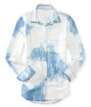 Aeropostale Long Sleeve Bleached Chambray Woven Shirt