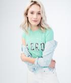 Aeropostale Aeropostale Floral Logo Graphic Tee - Aqua, Xsmall