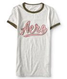 Aeropostale Aeropostale Aero Logo Ringer Graphic Tee - Lightest Heather Grey, Xsmall
