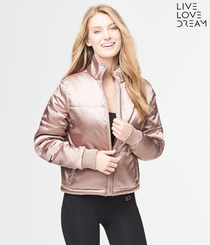 Aeropostale Aeropostale Lld Metallic Sateen Bomber Jacket - Brown, Xsmall