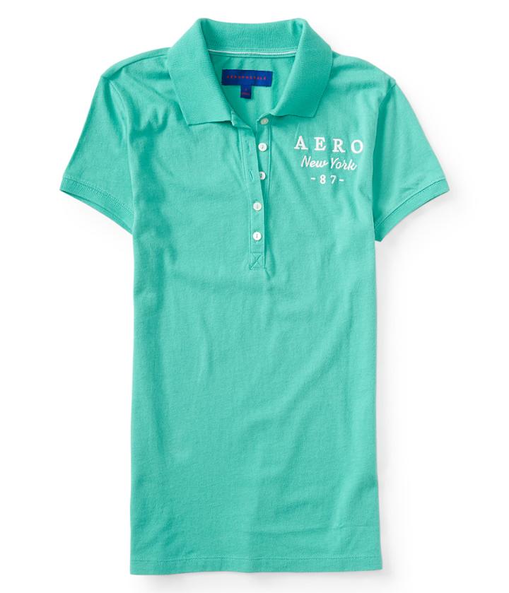 Aeropostale Aeropostale Aero New York 87 Jersey Polo - Marine Green, Xsmall