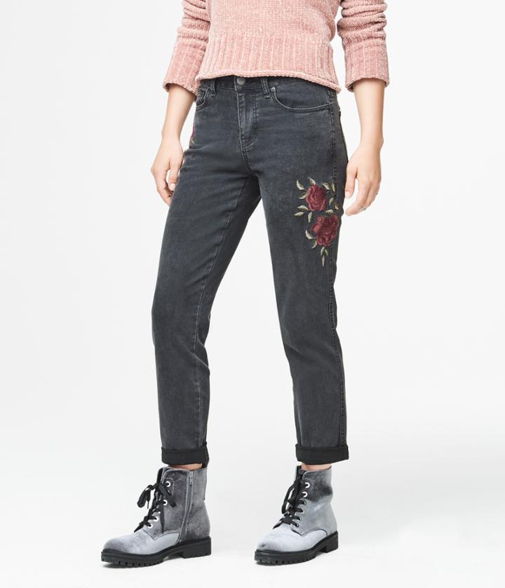 Aeropostale Aeropostale Mid-rise Girlfriend Jean - Black Wash, 000r