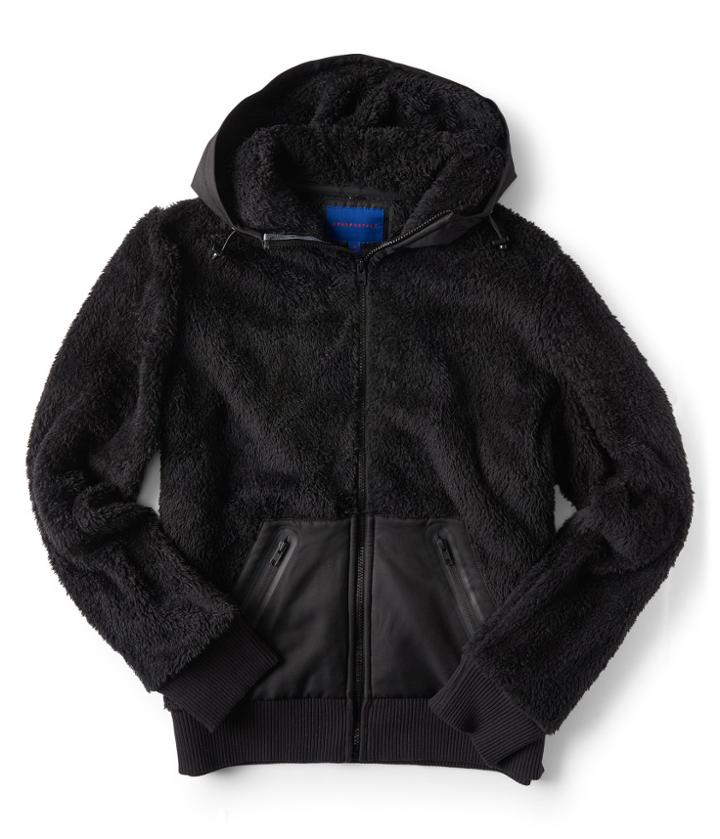 Aeropostale Aeropostale Sherpa Fleece Full-zip Hoodie - Black, Small