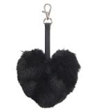 Aeropostale Aeropostale Fuzzy Heart Bag Charm - Black