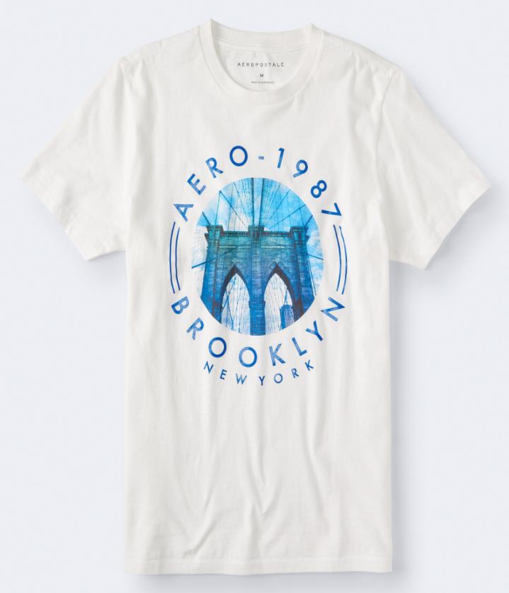 Aeropostale Aeropostale Aero Brooklyn Graphic Tee - Bleach, Medium