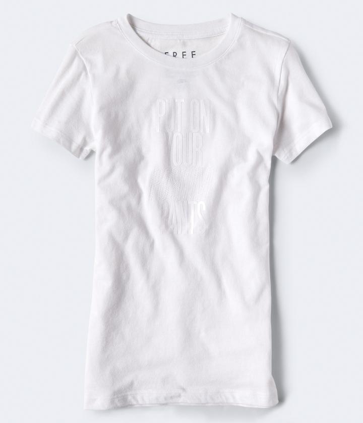 Aeropostale Aeropostale Free State Positive Pants Graphic Tee - Bleach, Xsmall