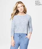 Aeropostale Aeropostale Lld Long Sleeve Zebra Fleece Crop Sleep Top - Dark Blue, Xsmall