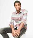 Aeropostale Aeropostale Long Sleeve Striped Flannel Woven Shirt - Woodland Berry, Xsmall