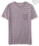 Aeropostale Brooklyn Calling Feeder Stripe Pocket Tee