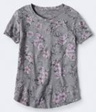 Aeropostale Aeropostale Seriously Soft Floral Scoop-neck Tee - Medium Grey, Small