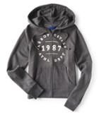 Aeropostale Aropostale 1987 Athl Dept Full-zip Hoodie - Charcoal Heather Grey, Xsmall