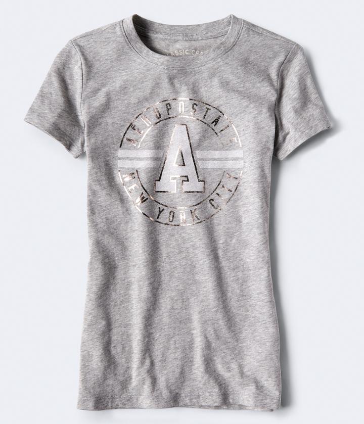 Aeropostale Aeropostale Circle A Graphic Tee - Light Heather Grey, Large