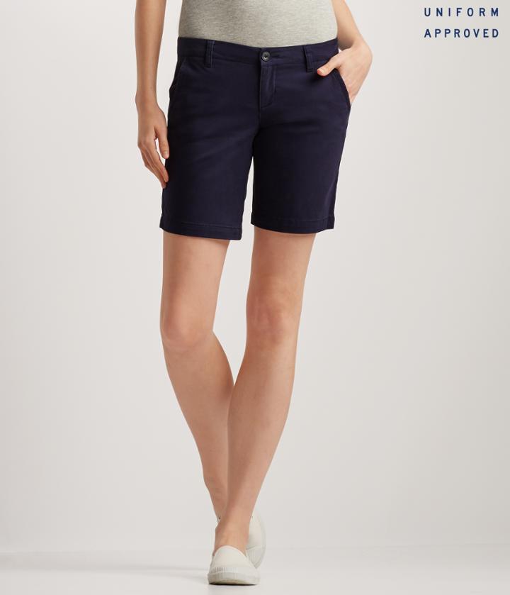 Aeropostale Aeropostale Solid Bermuda Uniform Shorts - Navy, 000