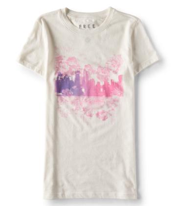 Aeropostale Aeropostale Free State Floral City Graphic Tee - Floral White, Xsmall