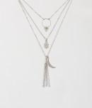 Aeropostale Crescent Hamsa Tiered Short-strand Necklace
