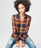 Aeropostale Aeropostale Long Sleeve Autumn Plaid Woven Shirt - Sudan Brown, Xsmall