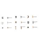 Aeropostale Peace Heart & Owl Stud Earring 9-pack