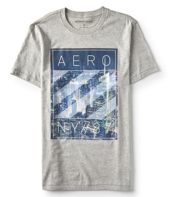 Aeropostale Aeropostale Aero Ny 87 Graphic Tee - Light Heather Grey, Xsmall