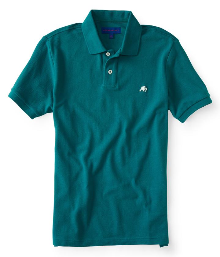 Aeropostale Aeropostale A87 Solid Logo Piqu Polo - Storm, Xsmall