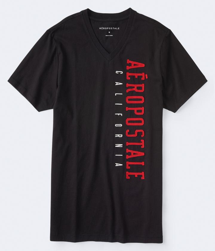 Aeropostale Aeropostale California V-neck Graphic Tee - Black, Small