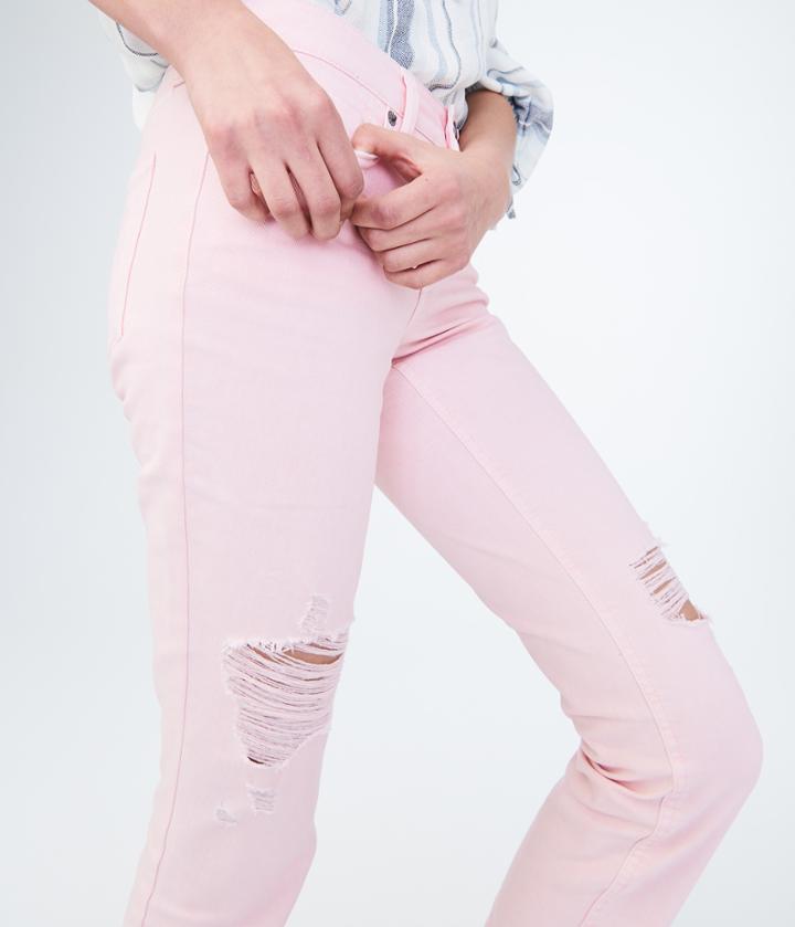 Aeropostale Aeropostale Low-rise Ankle Straight Jean - Pink, 000r