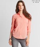 Aeropostale Prince & Fox Long Sleeve Solid Woven Shirt