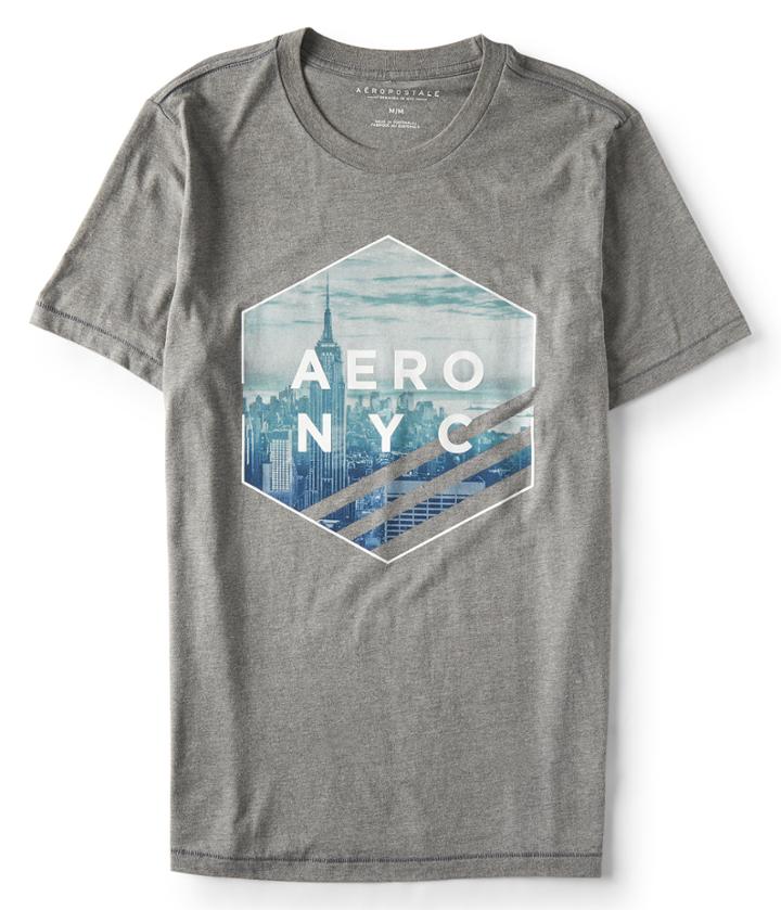 Aeropostale Aeropostale Aero Nyc Hexagon Graphic Tee - Medium Heather Grey, Xsmall