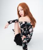 Aeropostale Aeropostale Long Sleeve Floral Off-the-shoulder Top - Black, Xsmall