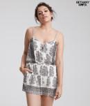 Aeropostale Floral Print V-notch Romper