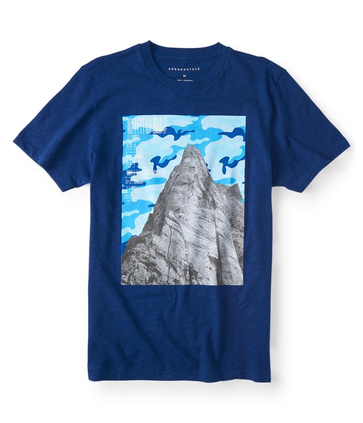 Aeropostale Aeropostale Camo Mountain Graphic Tee - Seaside Blue, Xsmall