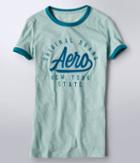 Aeropostale Aeropostale Aero Original Brand Ringer Graphic Tee - Light Blue, Xsmall